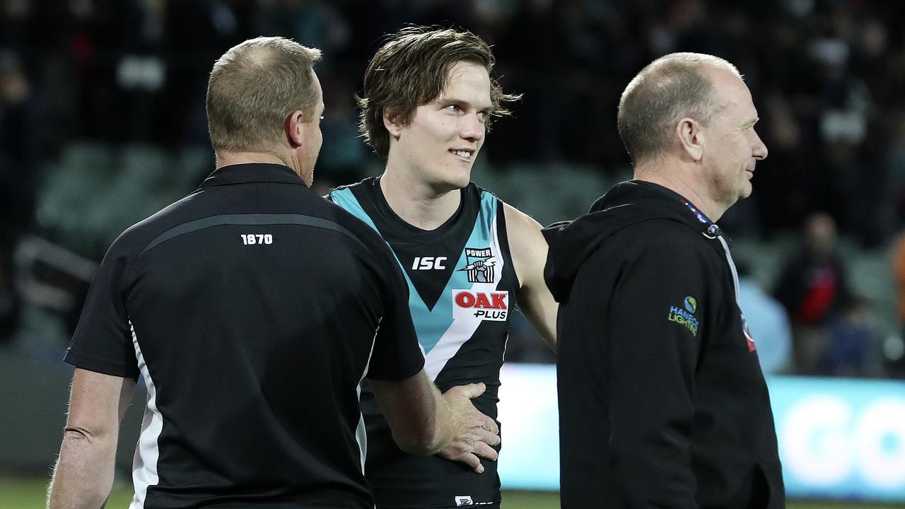 Wingman Jared Polec might’ve played his last game for Port Adelaide. Picture: Sarah Reed