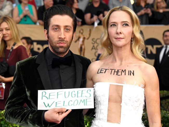 Simon Helberg and Jocelyn Towne attend The 23rd Annual Screen Actors Guild Awards at The Shrine Auditorium on January 29, 2017 in Los Angeles, California. Picture: Getty