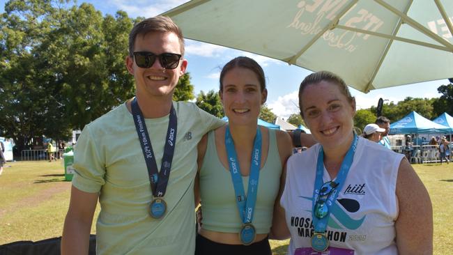 Sarah Wallis, Virieu Warweg and Meiria Jones at the Noosa Marathon 2024.