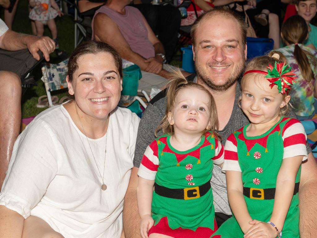 Jessica, Miller, Jamie and Poppy Harvey at Habana Carols Under the Stars 2023. Saturday 23 December 2023 Picture:Michaela Harlow