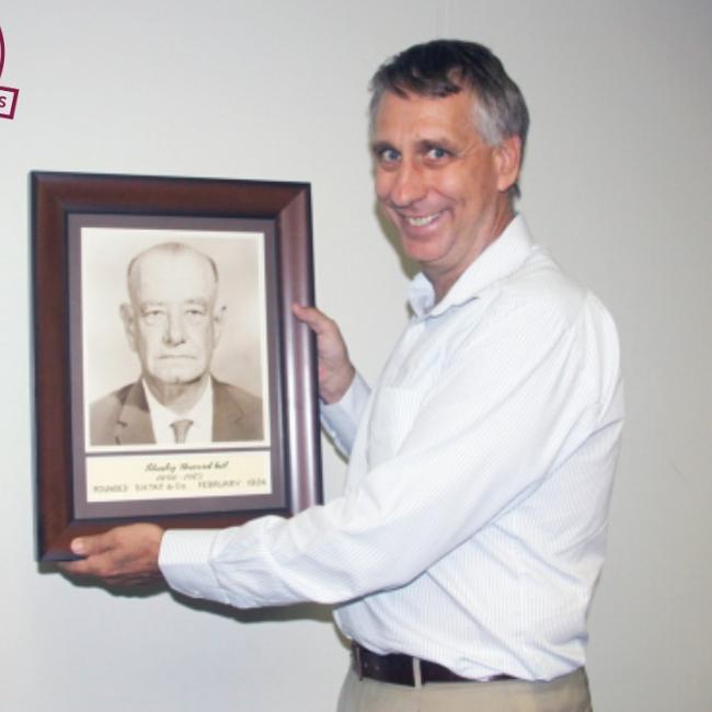 A photo of SH Tait &amp; Co founder Stanley Howard Tait held by his grandson Peter Tait. Photo: Contributed