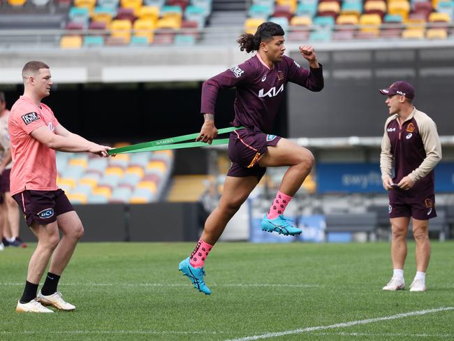 Big things are expected of towering young Broncos forward Xavier Willison. Picture: Liam Kidston