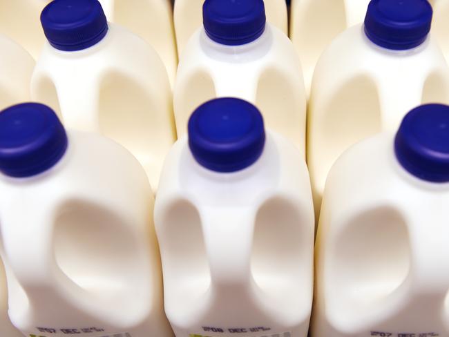 Bottles of A2 milk are displayed in a fridge in Sydney on Tuesday, Nov. 22, 2016. The A2 Milk Company will today be holding their Annual General Meeting. (AAP Image/Paul Miller) NO ARCHIVING