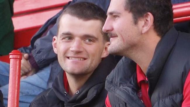 Sam May watches on at a West Adelaide SANFL game this season. Picture: 7NEWS Adelaide