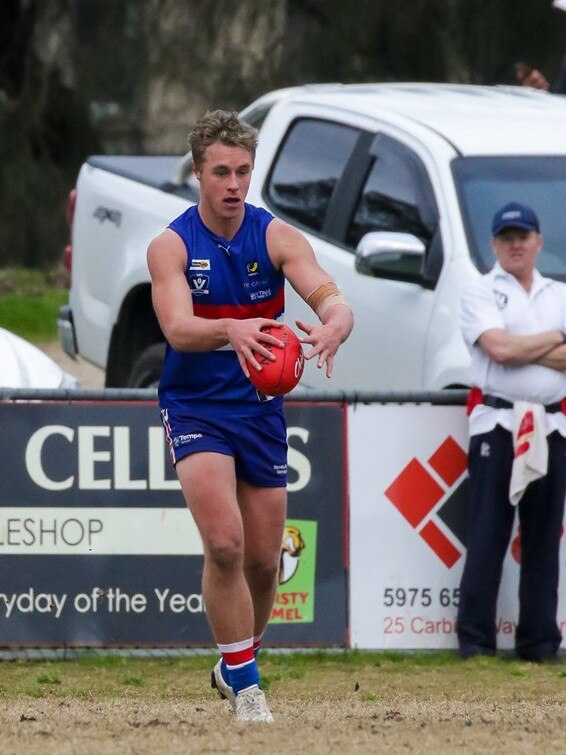 Lachlan Susovich takes a kick for Mornington.