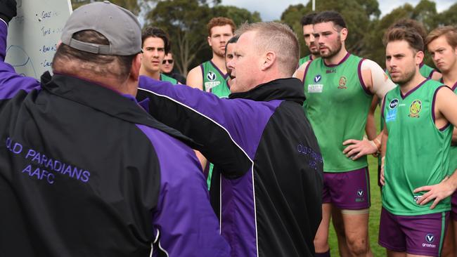 VAFA footy: Old Paradians v Preston Bullants. Phil Plunkett (Old Paradians coach). Picture: Josie Hayden