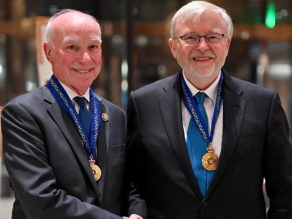 Congressman Joe Courtney and Australia’s ambassador to the US Kevin Rudd. Picture: Supplied