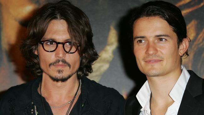 Depp’s co-star Orlando Bloom called the actor “one of my heroes” after working together in 2003. Picture: Toni Anne Barson Archive/WireImage