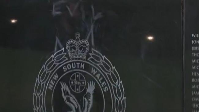 An investigation is underway after a police monument was damaged in Sydney's Domain. Picture: Channel 9/Today