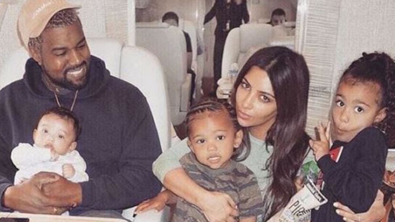 Kim Kardashian and Kanye West with their children Chicago, Saint and North. Picture: Instagram.