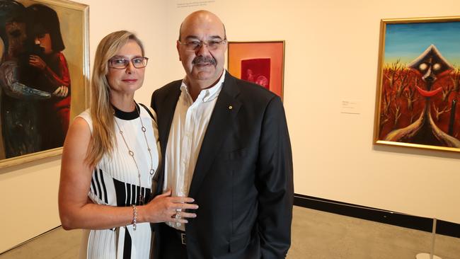 Elias Jreissati and wife Colleen at the HOTA gallery in 2022. Picture: Glenn Hampson