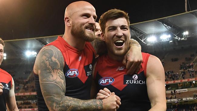 Nathan Jones and Jack Viney will co-captain Melbourne. Picture: AAP Images 