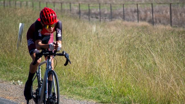 Charles Alcock in action for the IAS team in Wagga Wagga. Picture: Pedal and Pic Photography