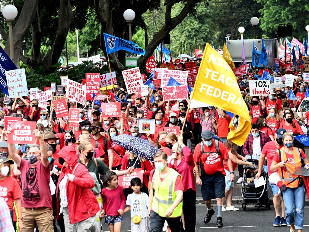 The last time teachers walked off the job in NSW was December 7 last year. Picture: NCA NewsWire / Jeremy Piper