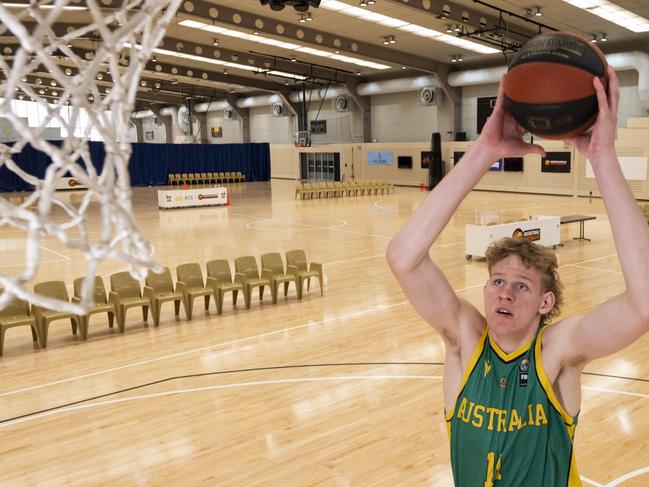 Rocco Zikarsky has turned his back on the US College basketball system in favour of the NBL, signing with the Brisbane Bullets. Picture: NCA NewsWire / Martin Ollman // Jamie Hanson – Sunday Mail