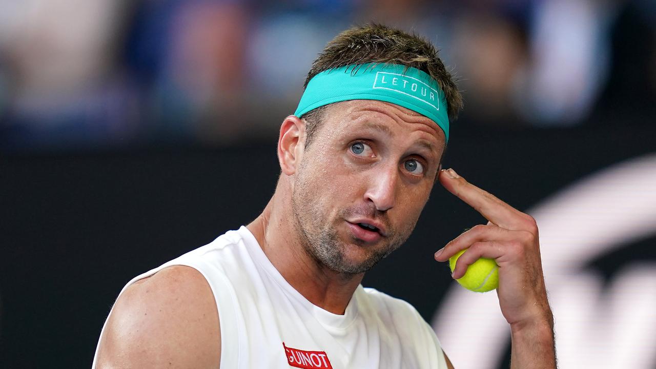 Tennys Sandgren was disqualified after hitting a linesperson following an unfortunate event with a ball kid. AAP Image