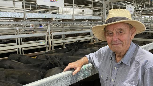 Lang Peterkin from Tallangatta keeps a close eye on proceedings at Wodonga today. Picture: Fiona Myers