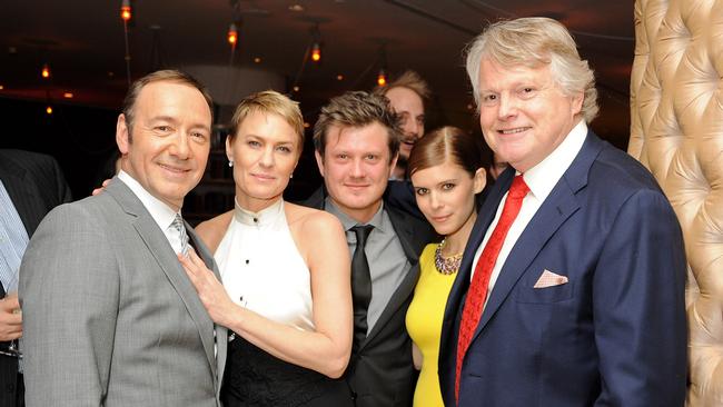 Dobbs (right), with Kevin Spacey, Robin Wright, Beau Willimon and Kate Mara from the Netflix series. Picture: Getty Images