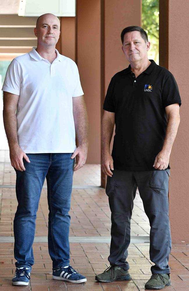 Conrad Townson and Dennis Desmond say that human trafficking is “growing problem” on the Sunshine Coast. Photo: Patrick Woods.