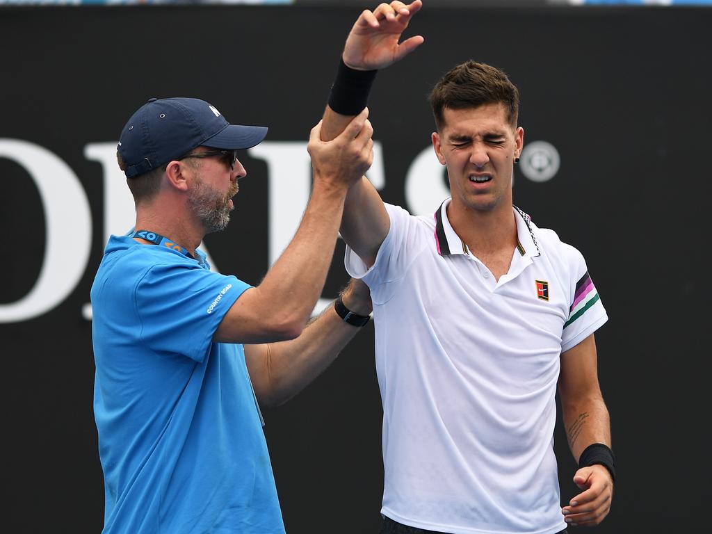 Thanasi Kokkinakis’ injury track record is extensive. Picture: Lukas Coch/AAP Image