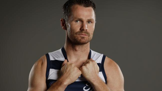 NCA. MELBOURNE, AUSTRALIA. 24th February, 2025 .  AFL captains day at Marvel Stadium. Geelong captain Patrick Dangerfield       .  Picture: Michael Klein