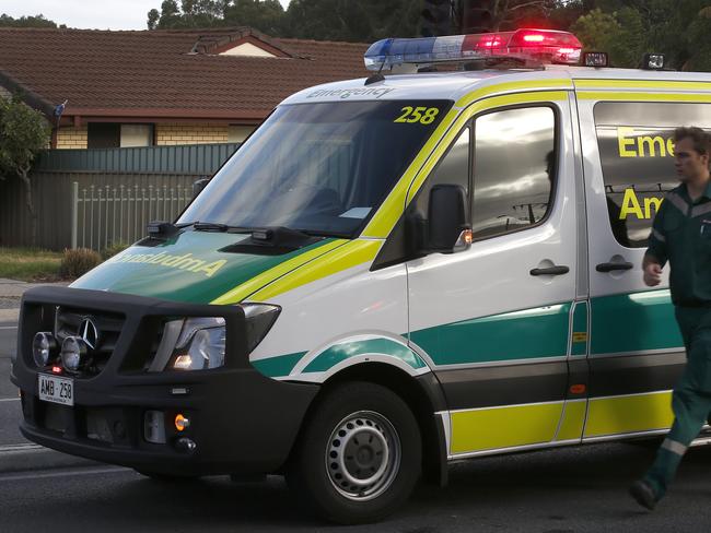 04/02/16 -SA Ambulance at scene of an accident. Picture Dean Martin