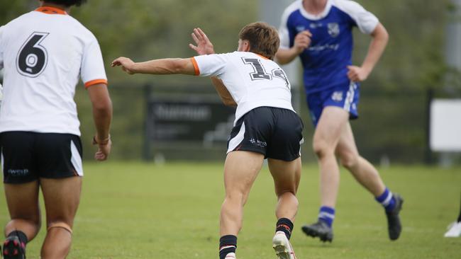 Dylan Smith in action for the Macarthur Wests Tigers against the North Coast Bulldogs during round two of the Laurie Daley Cup at Kirkham Oval, Camden, 10 February 2024. Picture: Warren Gannon Photography