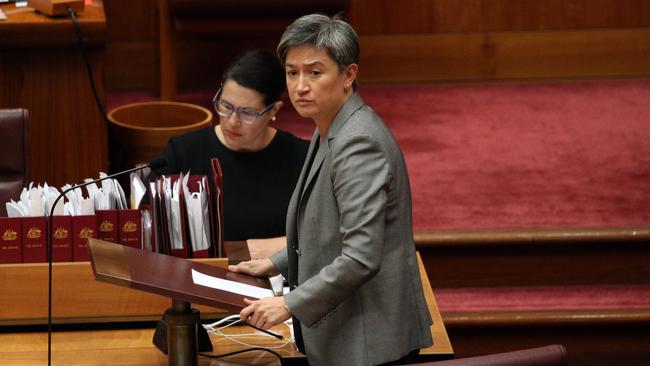 Penny Wong wants Katy Gallagher to return to Parliament. Picture Gary Ramage