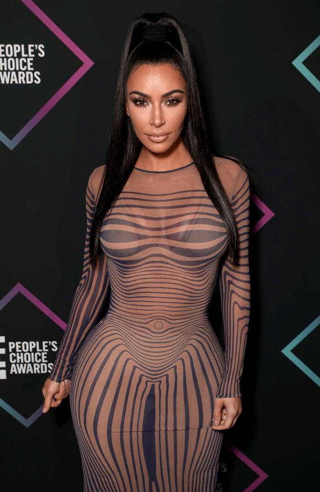 Kim Kardashian backstage during the 2018 E! People's Choice Awards. Picture: Todd Williamson/Getty Images