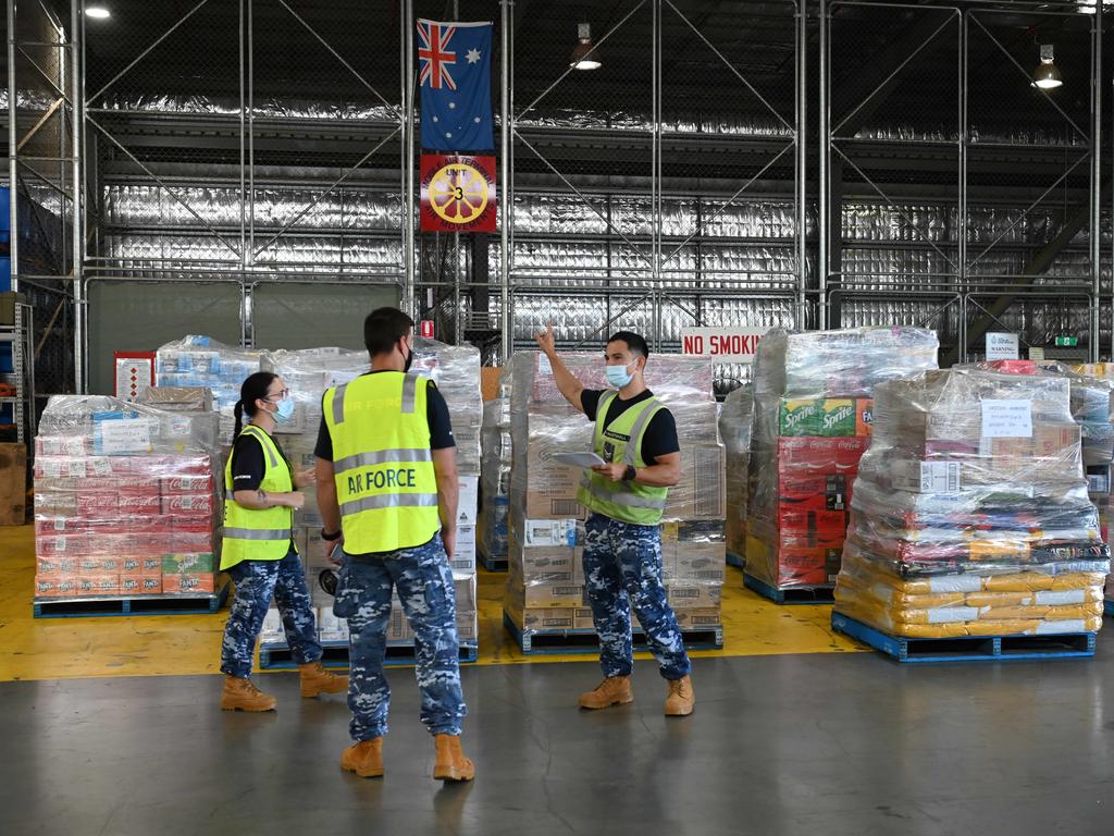 Fresh and frozen produce, milk, meat and toilet paper will be air-dropped to the Opal mining town over the next few days. Picture: NCA NewsWire / Naomi Jellicoe