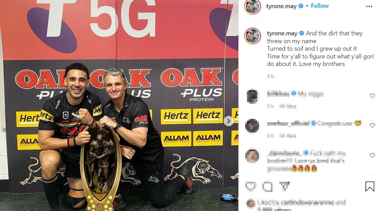 Tyrone May found himself in hot water after this Instagram post. Picture: Instagram