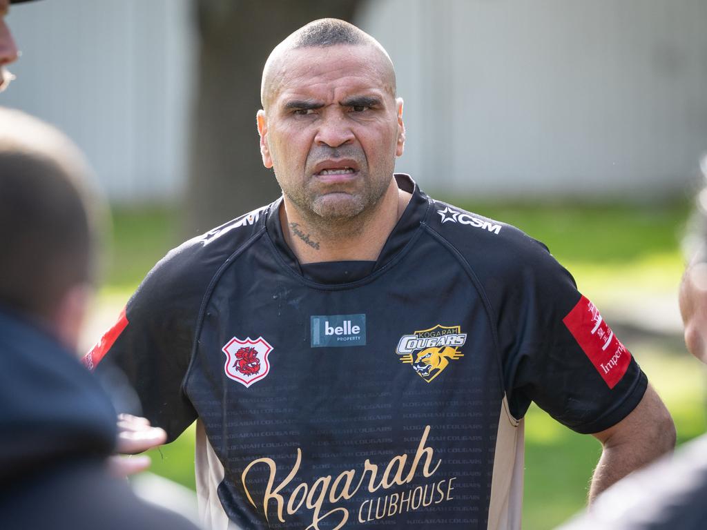 Mundine returned to the footy field at the age of 48. Exclusive News Corp pics.