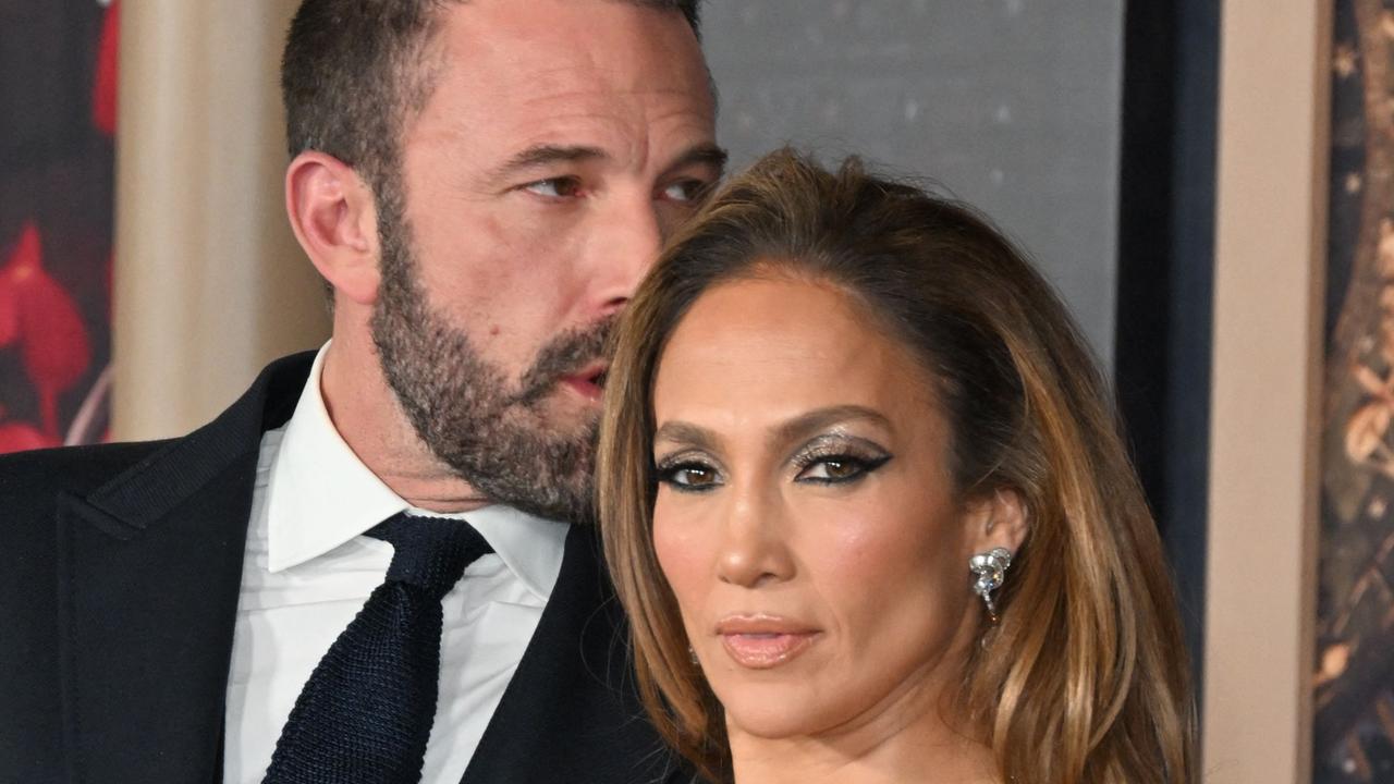 TOPSHOT - US actress Jennifer Lopez (R) and US actor Ben Affleck attend Amazon's "This is Me... Now: A Love Story" premiere at the Dolby theatre in Hollywood, California, February 13, 2024. (Photo by Robyn BECK / AFP)