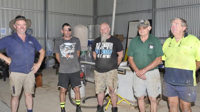 Glenreagh Mountain Railway president Stewart Mackie, Craig Hallam, Mens Shed president David Wilks, Noel Backman and Garry Elston in the new community facility. Photo: Tim Jarrett