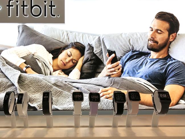 Fitbit smartwatches are displayed at a Best Buy store. Picture: Getty