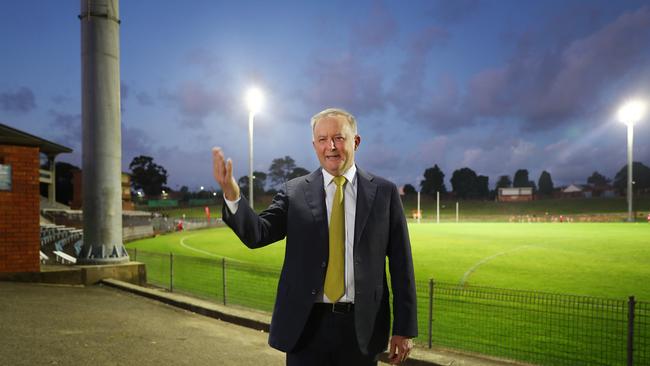 22/5/19: Anthony Albanese holding a doorstop at Henson Park Oval in Marrickville to discuss the Labor party leadership. John Feder/The Australian.