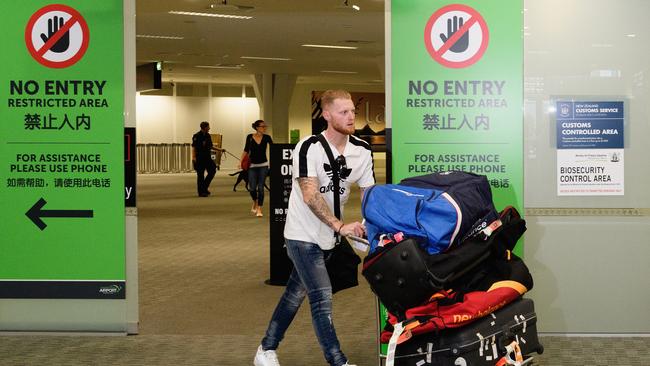 CHRISTCHURCH, NEW ZEALAND - NOVEMBER 29:  English cricketer Ben Stokes arrives at Christchurch Airport on November 29, 2017 in Christchurch, New Zealand. Stokes flew in from the UK in preparation for the upcoming Ashes series in Australia.  (Photo by Kai Schwoerer/Getty Images)