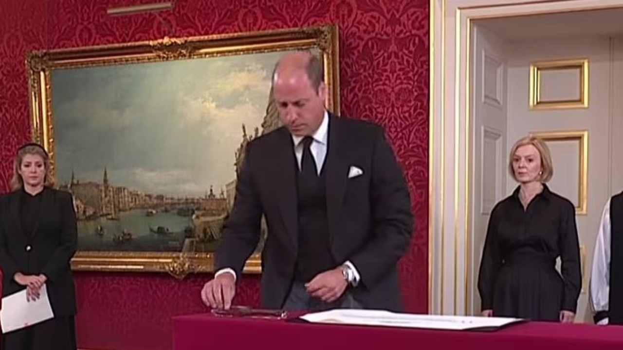 Prince William helps officially name King Charles III in his accession to the throne at St James’s Palace.