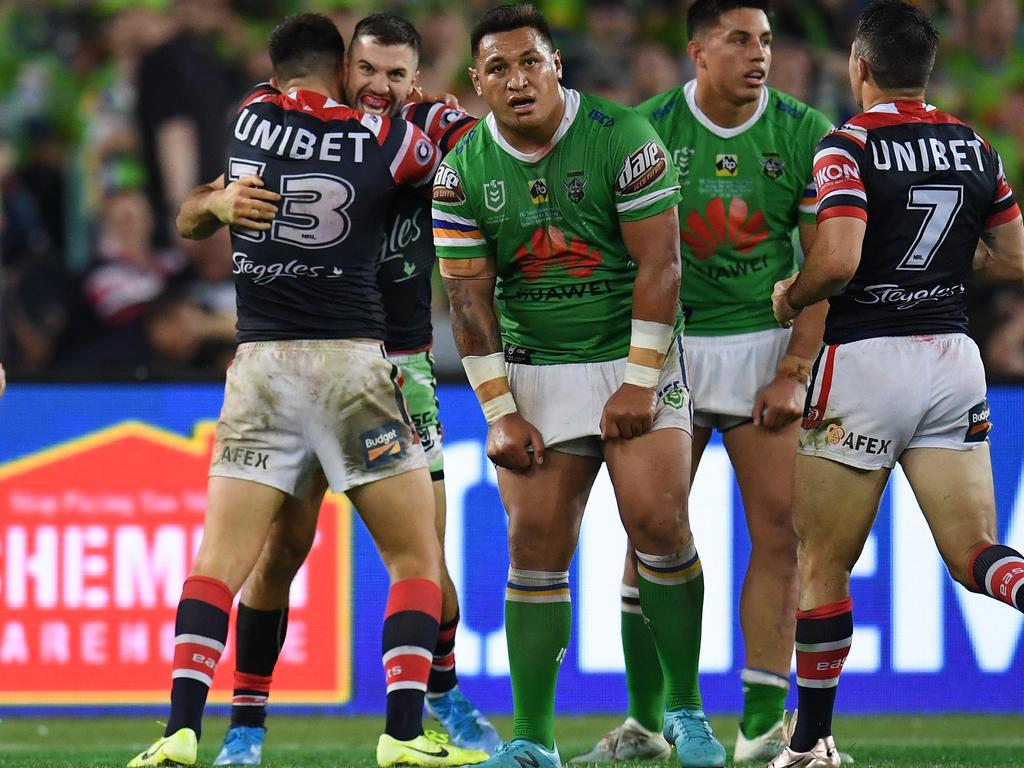 Josh Papalii of the Raiders looks on during the 2019 NRL Grand Final.