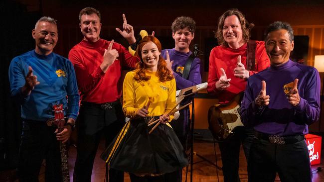 The Wiggles line-up that covered the Tame Impala song Elephant last year. Picture: ABC