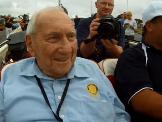 Rod Radford, 94, couldn’t wipe the smile off his face when he went for a spin in the restored Amphicar.