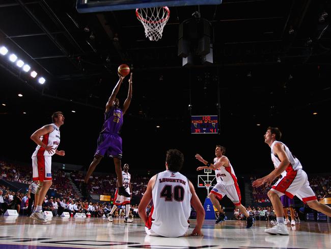 The round 11 match between the Sydney Kings and the Perth Wildcats at the Sydney Entertainment Centre, saved by the chequebook of co-owner Dorry Kordahi. Picture: Cameron Spencer/Getty Images