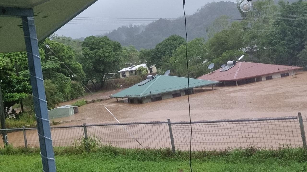 Authorities are working to evacuate the entire community of Wujal Wujal in the flood waters. Picture: Facebook