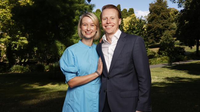 Richard Dowling and wife Georgia Allen.  Richard Dowling is running for Labor on the Senate ticket in the up coming federal election.  He is a former Chief Economist of the TCCI and Senior Economic Adviser to Tasmanian  Premier Lara Giddings.  Picture: Nikki Davis-Jones