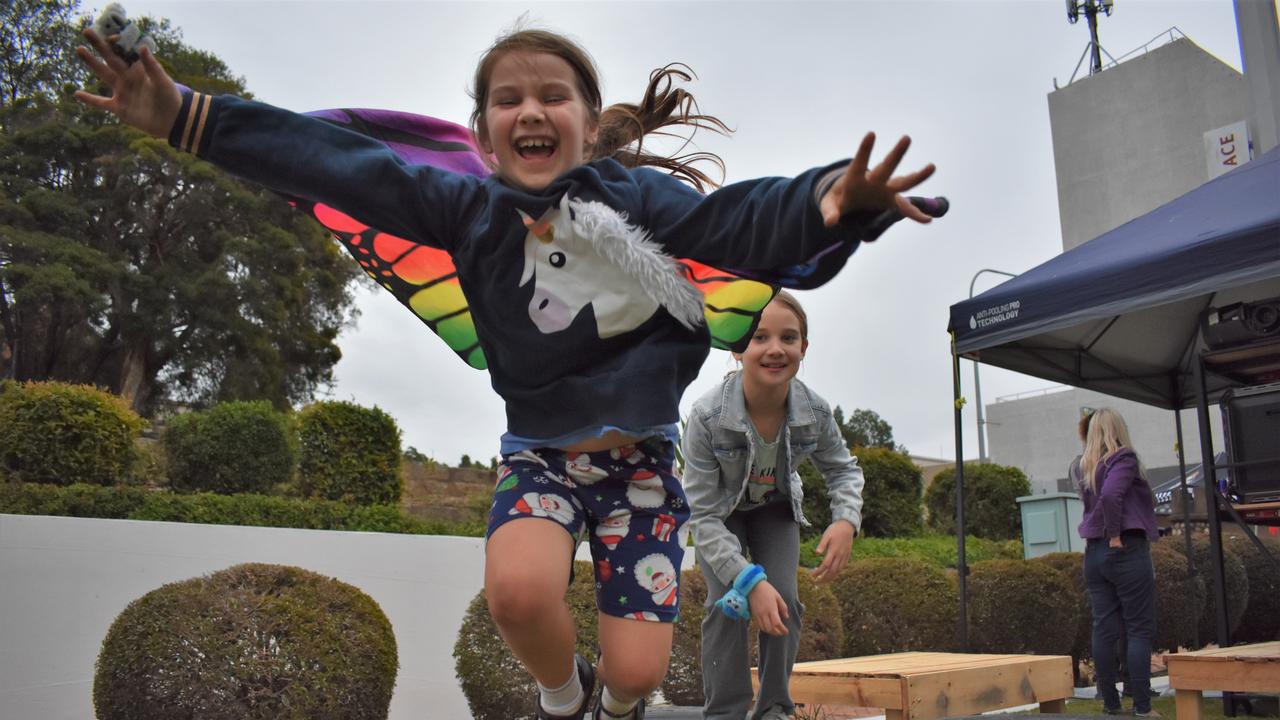 Families &amp; friends enjoy a Friday night out at the Unlock the Block event at Darcy Doyle Place, Ipswich, on August 12, 2022. Picture: Peta McEachern