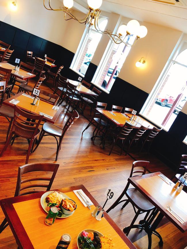 The revamped bistro dining room at the Grand Terminus Hotel, Bairnsdale. Picture: Grand Terminus Hotel