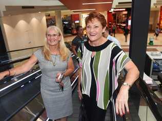 Pauline Hanson visited Redbank Plaza with One Nation candidate for Bundamba Sharon Bell, on Saturday. Picture: Rob Williams