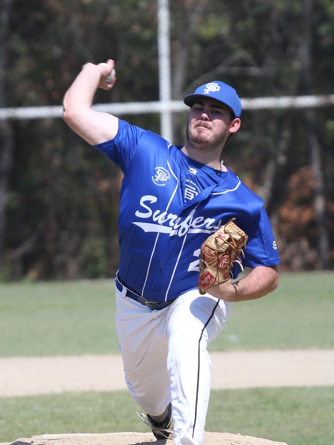 Greater Brisbane League baseball - Coomera vs Surfers Paradise at Beenleigh. Surfers’ Scott Cronan. Picture: Mike Batterham