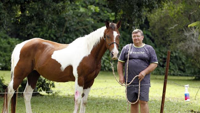 Morrie Boden with his daughters horse Firefly who died this year.