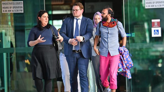 Cr Jonathan Sri (right) outside court. Picture: John Gass